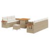 vidaXL Tuinbankenset 10 pcs Beige poly rattan