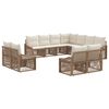 vidaXL Tuinbankenset 11 pcs Beige poly rattan