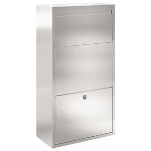 vidaXL Pakket inwerp box Zilver 44 x 22 x 82 cm Roestvrij staal