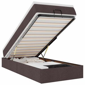 vidaXL Ottoman bed met matras 100x200cm stof donkerbruin
