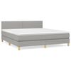 vidaXL Boxspring met matras stof lichtgrijs 180x200 cm