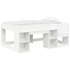 vidaXL Jeugd bedframe met opbergruimte Wit 80 x 160 cm Bewerkt hout