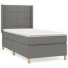 vidaXL Boxspring met matras stof donkergrijs 100x200 cm