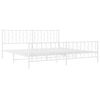 vidaXL Bedframe met hoofd- en voeteneinde metaal wit 200x200 cm