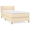 vidaXL Boxspring met matras stof cr&egrave;mekleurig 80x200 cm