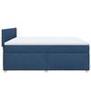 vidaXL Boxspring met matras stof blauw 200x200 cm