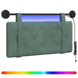 vidaXL Hangend hoofdbord Met LED-verlichting Zeegroen Fluweel