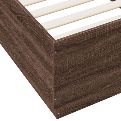vidaXL Bedframe bewerkt hout bruin eikenkleur 100x200 cm