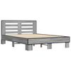 vidaXL Bedframe bewerkt hout metaal grijs sonoma eiken 120x190 cm
