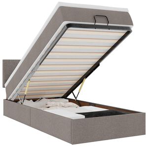 vidaXL Ottoman bed met matras en LED's 90x190cm stof taupe
