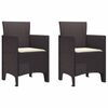 vidaXL Tuinstoel met kussen 2 pcs Bruin 53 x 49 x 85 cm Polypropyleen