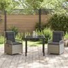 vidaXL Tuin eettafelset 3 pcs Lichtgrijs poly rattan