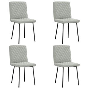 vidaXL Eetkamerstoelen 4 st fluweel lichtgrijs