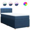 vidaXL Boxspring met matras stof blauw 90x190 cm