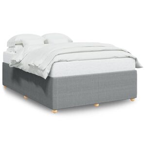 vidaXL Bedframe zonder matras stof lichtgrijs 140x200 cm