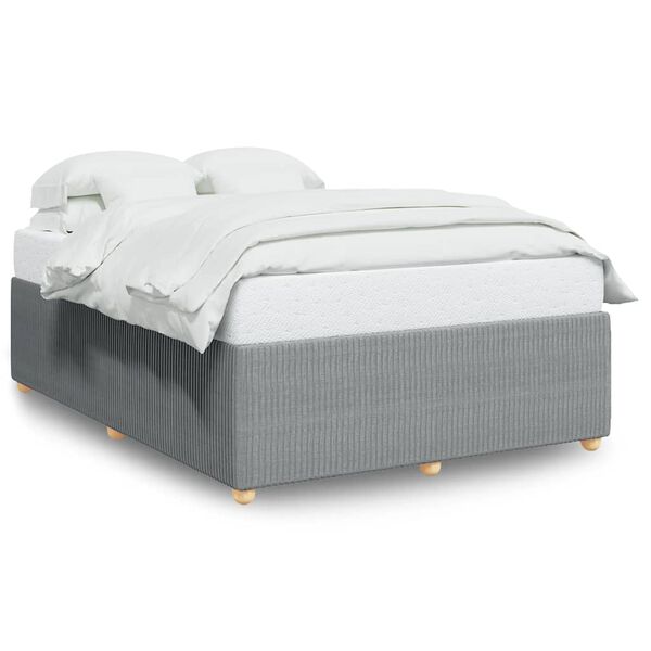 vidaXL Bedframe zonder matras stof lichtgrijs 140x200 cm