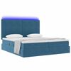 vidaXL Bed met LED-striplichten Donkerblauw 180 x 200 cm Fluweel