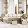 vidaXL Tuin Sofa Set met kussen 9 pcs Beige Poly riet