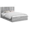 vidaXL Bedframe met opbergruimte en hoofdbord met lade Grijs sonoma