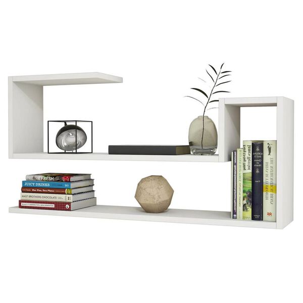Homemania Wandschap Airy 100x22x50 cm wit