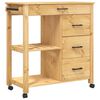 vidaXL Keukentrolley MONZA 84x40x88,5 cm massief grenenhout honingwas