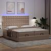 vidaXL Ottoman bed met matrassen en LED's 200x200cm kunstleer