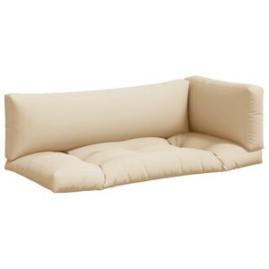 vidaXL Palletkussens 3 st stof beige