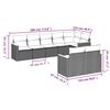 vidaXL 8-delige Loungeset met kussens poly rattan zwart