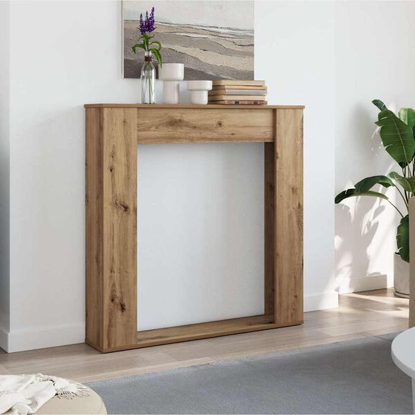 vidaXL Haardombouw 100x20x100 cm bewerkt hout artisanaal eikenkleurig