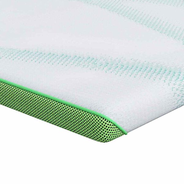 vidaXL matrastopper Wit en Groen 200 x 200 cm Jacquard Stof