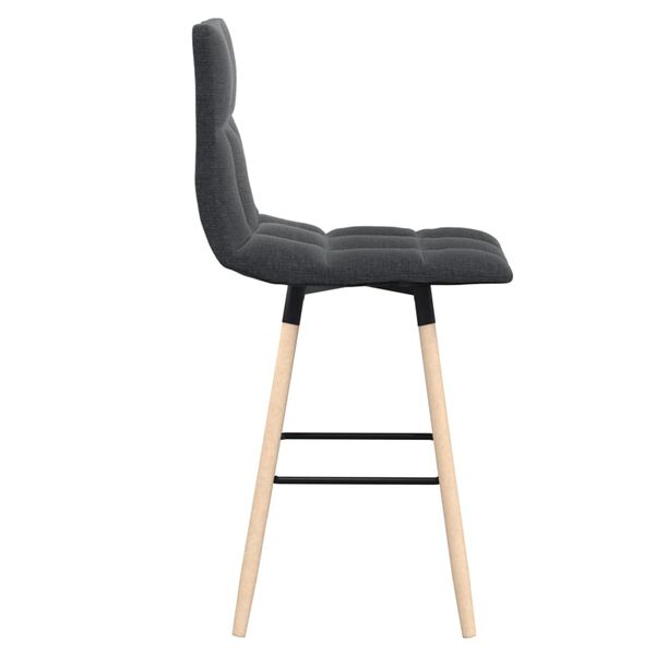 vidaXL Barkrukken 2 st stof donkergrijs