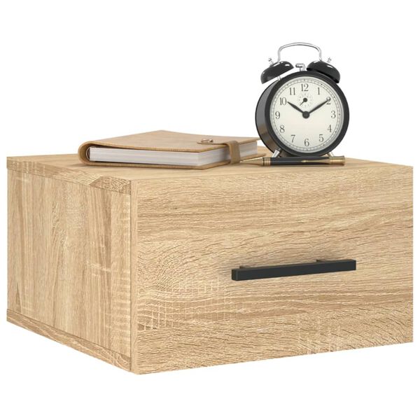 vidaXL Nachtkastjes 2 st wandgemonteerd 35x35x20 cm sonoma eikenkleur