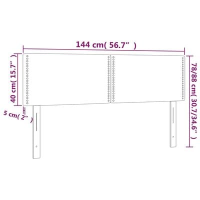 vidaXL Hoofdborden 2 st 72x5x78/88 cm stof blauw