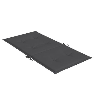 vidaXL Stoelkussens 2 st lage rug 100x50x4 cm stof gemêleerd antraciet