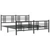 vidaXL Bedframe met hoofd- en voeteneinde metaal zwart 183x213 cm