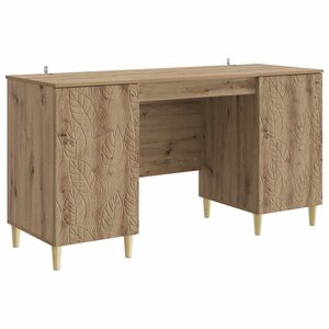 vidaXL Bureau Artisanaal eiken 142,5 x 50 x 75 cm Bewerkt hout