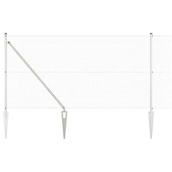 vidaXL Afrasteringspaal Zilver 10 x 1 m (16 x 16 mm gaas) Staal