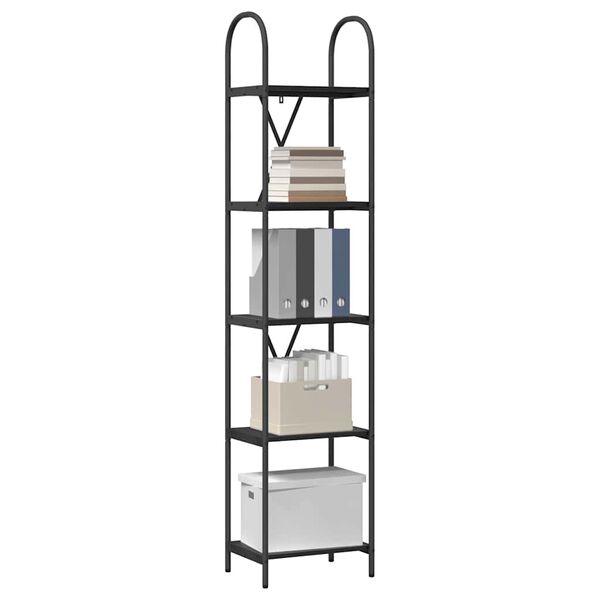 vidaXL Boekenkast Zwart Eiken 40 x 30 x 183 cm Bewerkt hout