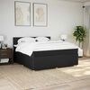 vidaXL Boxspring met matras stof zwart 180x200 cm