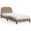 vidaXL Bedframe zonder matras "Zadar" kunstleer cappuccinokleurig 90x190 cm
