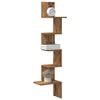vidaXL Hoekwandschap 32x32x127,5 cm bewerkt hout oud houtkleurig