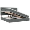 vidaXL LED Opslagbed met Matras Donkergrijs 200 x 200 cm Stof