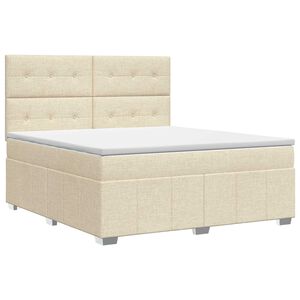 vidaXL Boxspringbed met matras Cr&egrave;mekleurig 140 x 200 cm Stof