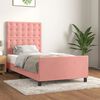 vidaXL Bedframe met hoofdeinde fluweel roze 100x200 cm