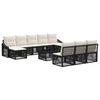 vidaXL Tuinbankenset 11 pcs Zwart poly rattan