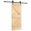 vidaXL Schuifdeur Naturel en Zwart 85 x 210 cm Massief Grenenhout