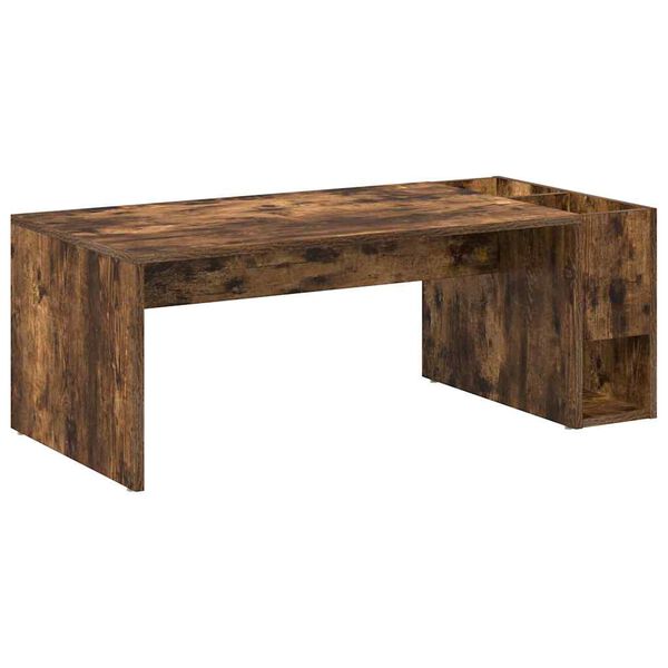 vidaXL Salontafel Gerookt eiken 101,5 x 50 x 37 cm Bewerkt hout