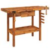 vidaXL Werkbank met lade en bankschroeven 124x52x83 cm massief acaciahout