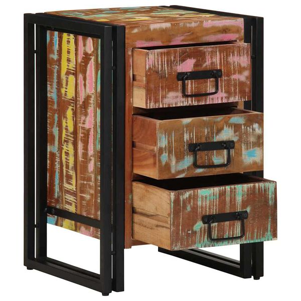 vidaXL Nachtkastje Multikleur 40 x 40 x 59 cm Massief Gerecycled Hout