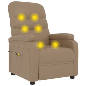 vidaXL Massagestoel kunstleer cappuccinokleurig